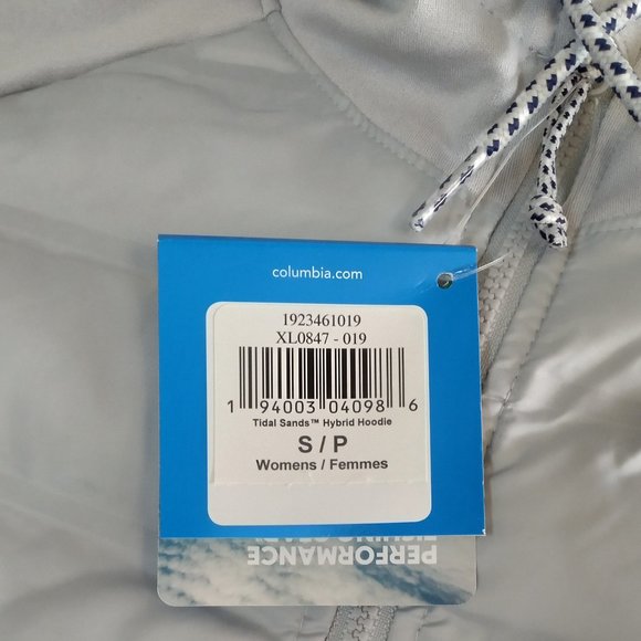 🆕 Columbia Women's Tidal Sands Hybrid Hoodie, Small-Cool Grey, Brand NEW, Auth. - Picture 3 of 7
